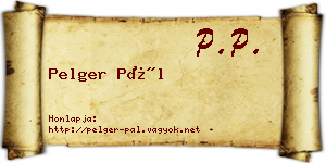 Pelger Pál névjegykártya